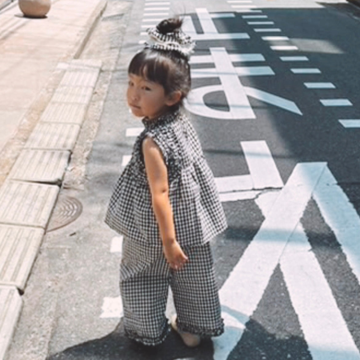 gingham check 3piece set up.
