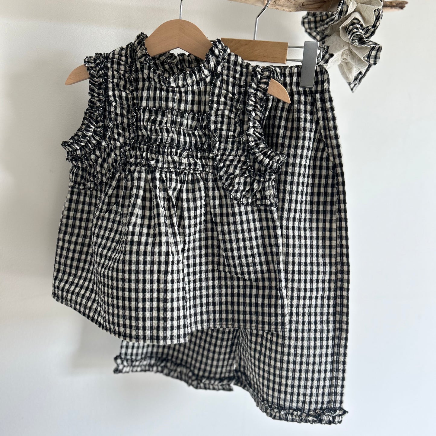 gingham check 3piece set up.