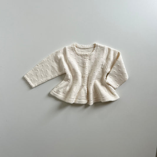 lapel cotton knit cardigan