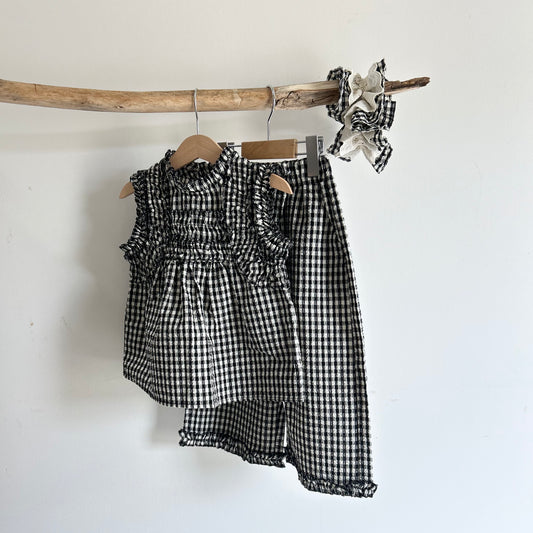gingham check 3piece set up.
