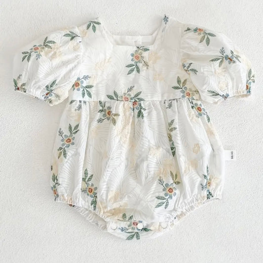 Green Puffsleeve rompers